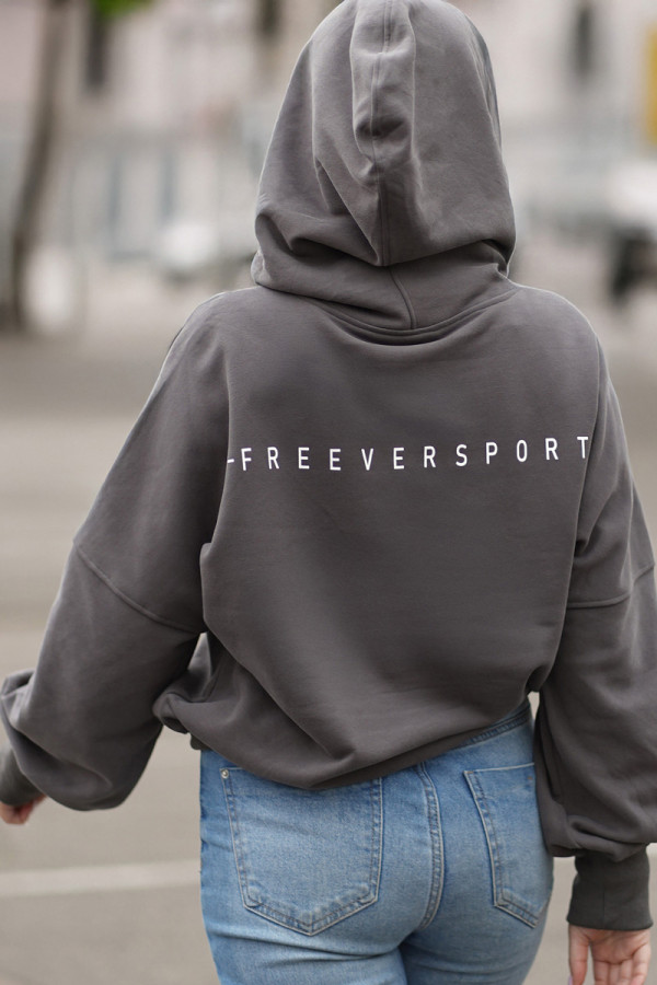 Спортивний батник жіночий Freever UF 5614 сірий, Фото №5- freever.ua