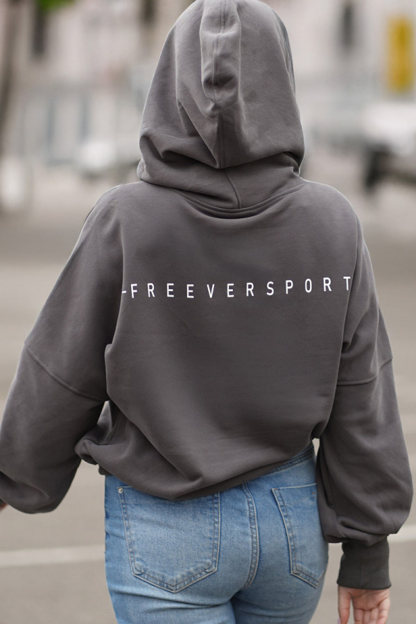 Спортивний батник жіночий Freever UF 5614 сірий, Фото №5- freever.ua