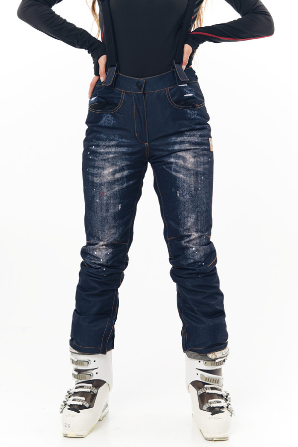 Гірськолижні штани жіночі Freever GF 6706 джинсовий принт - freever.ua