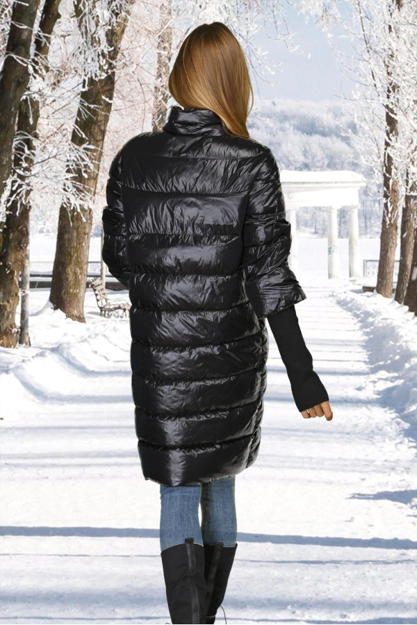 Пальто пухове жіноче Freever GF 699 чорне, Фото №2 - freever.ua