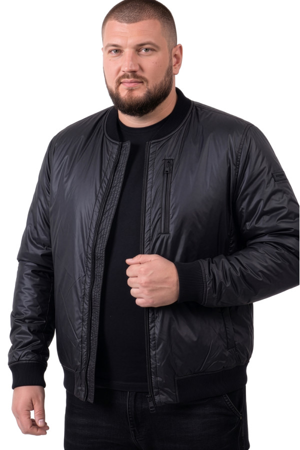 Куртка бомбер (батал) мужская Freever UF 70393 черная