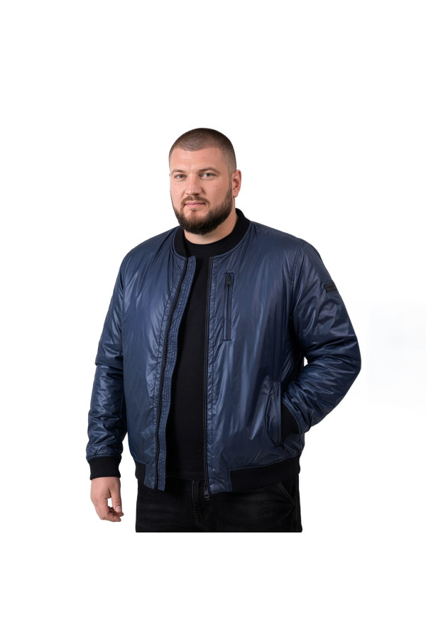 Куртка бомбер (батал) чоловіча Freever UF 70393 темно-синя