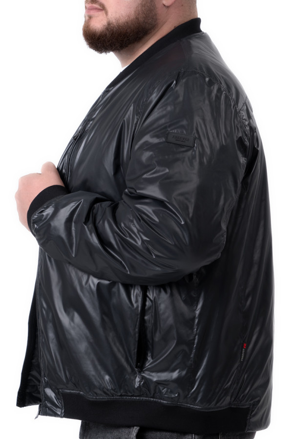 Куртка бомбер (батал) мужская Freever UF 70393 черная, Фото №4- freever.ua