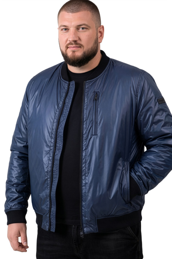 Куртка бомбер (батал) мужская Freever UF 70393 темно-синяя