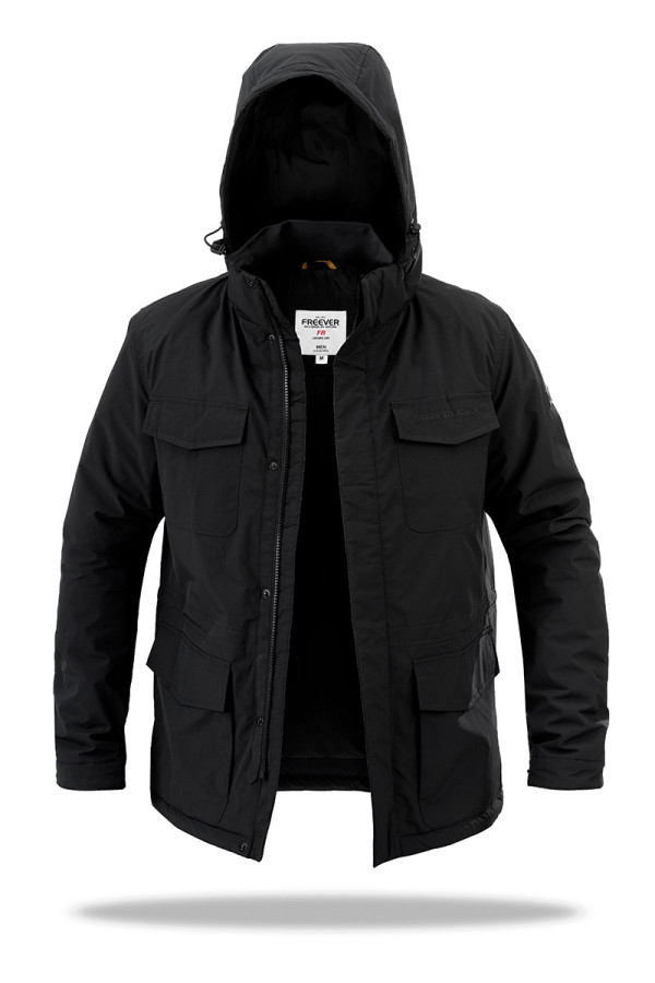Демісезонна куртка чоловіча Freever SF 70507 чорна, Фото №2 - freever.ua