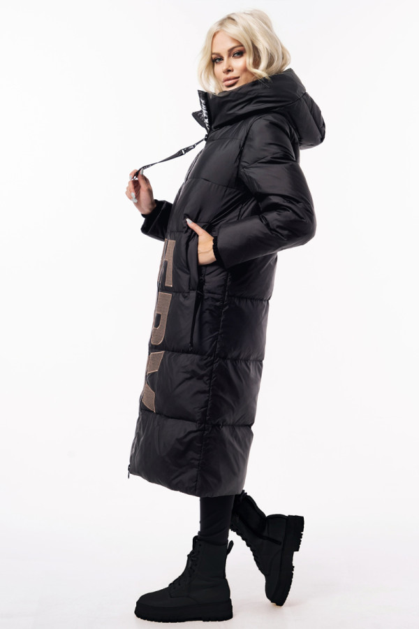 Пальто пухове жіноче Freever WF 71583 чорне, Фото №3 - freever.ua