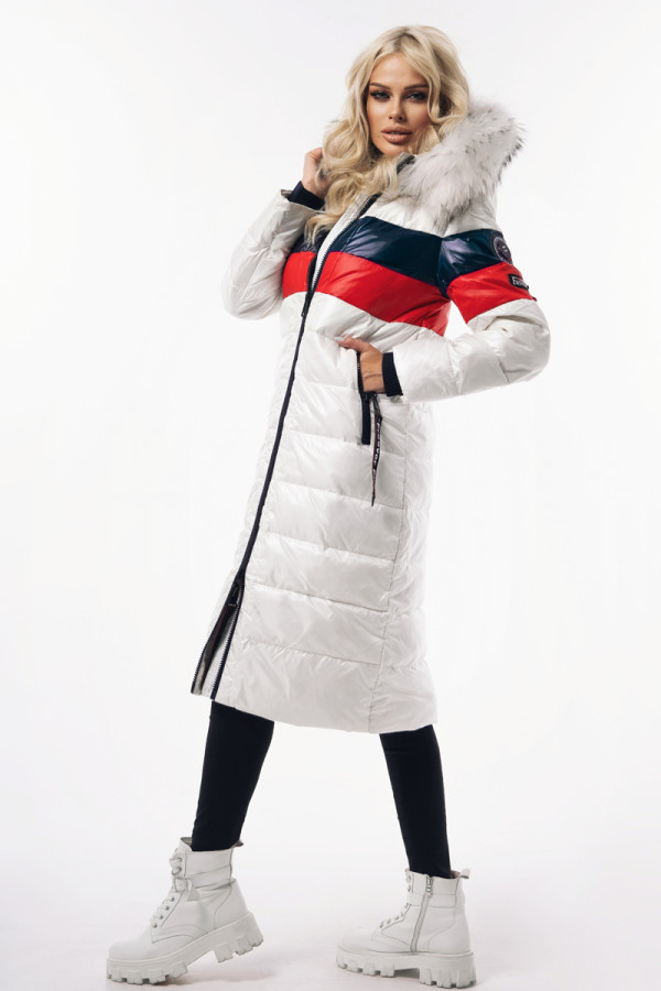 Пальто пуховое женское Freever WF 71973 белое, Фото №3 - freever.ua
