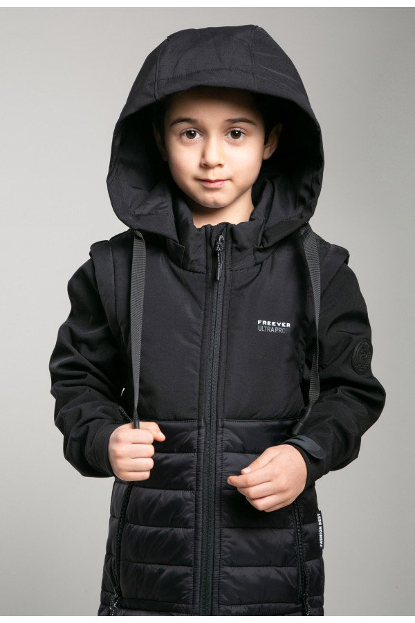 Куртка-трансформер дитяча Freever GF 8104 чорна, Фото №4 - freever.ua