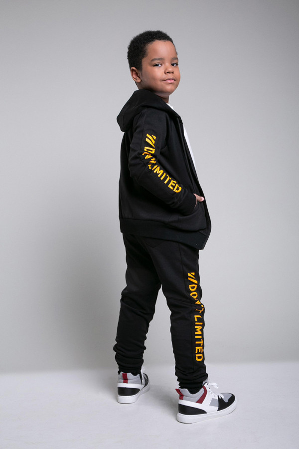Спортивний костюм дитячий Freever GF 8108 чорний з жовтим, Фото №8 - freever.ua