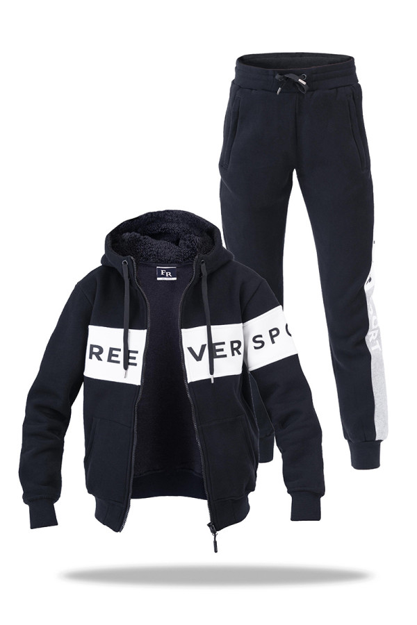 Теплий спортивний костюм дитячий Freever SF 8110 чорний - freever.ua