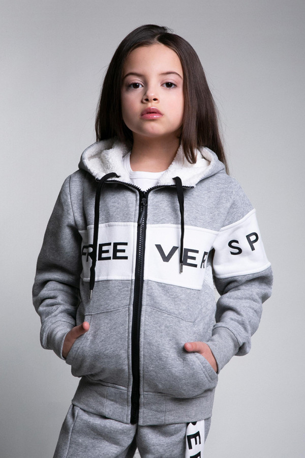 Теплый спортивный костюм детский Freever SF 8110 серый, Фото №2 - freever.ua