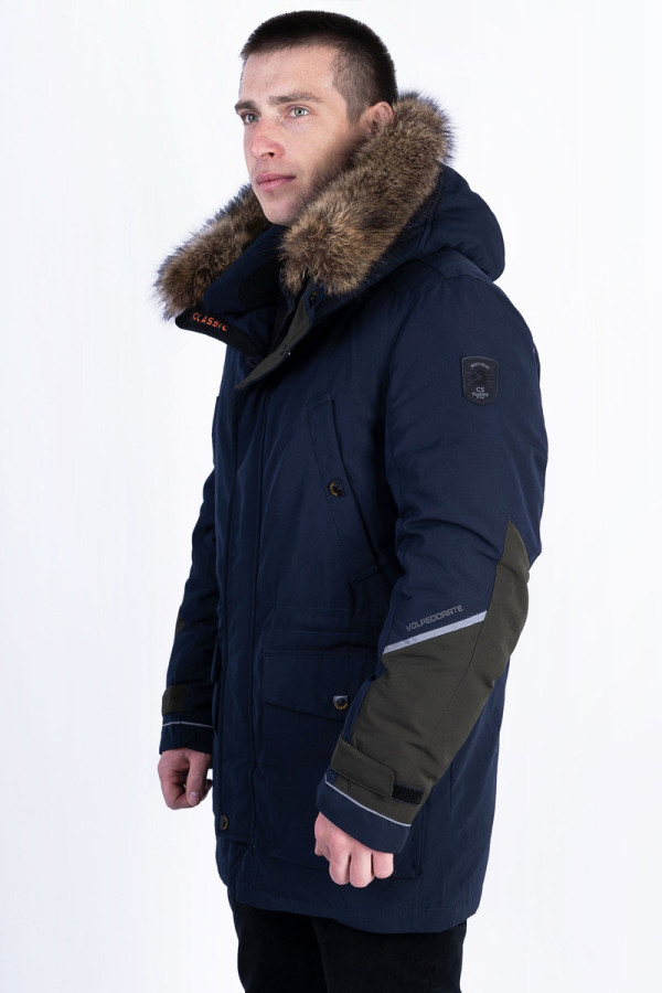 Куртка чоловіча зимова J8208 синя, Фото №3 - freever.ua