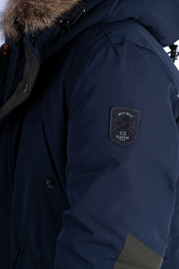 Куртка чоловіча зимова J8208 синя, Фото №8 - freever.ua