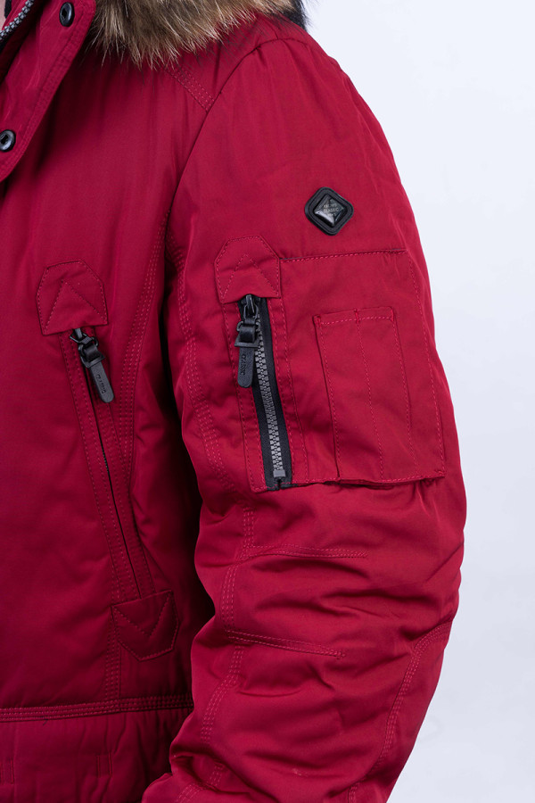 Куртка мужская зимняя  J8390 бордовая, Фото №6 - freever.ua