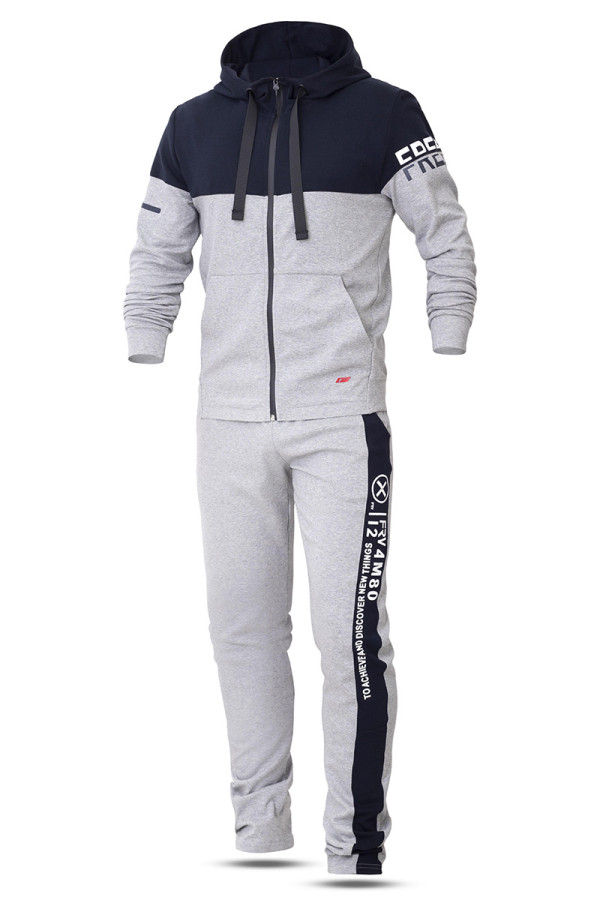 Спортивний костюм чоловічий Freever GF 8704 сірий, Фото №2 - freever.ua