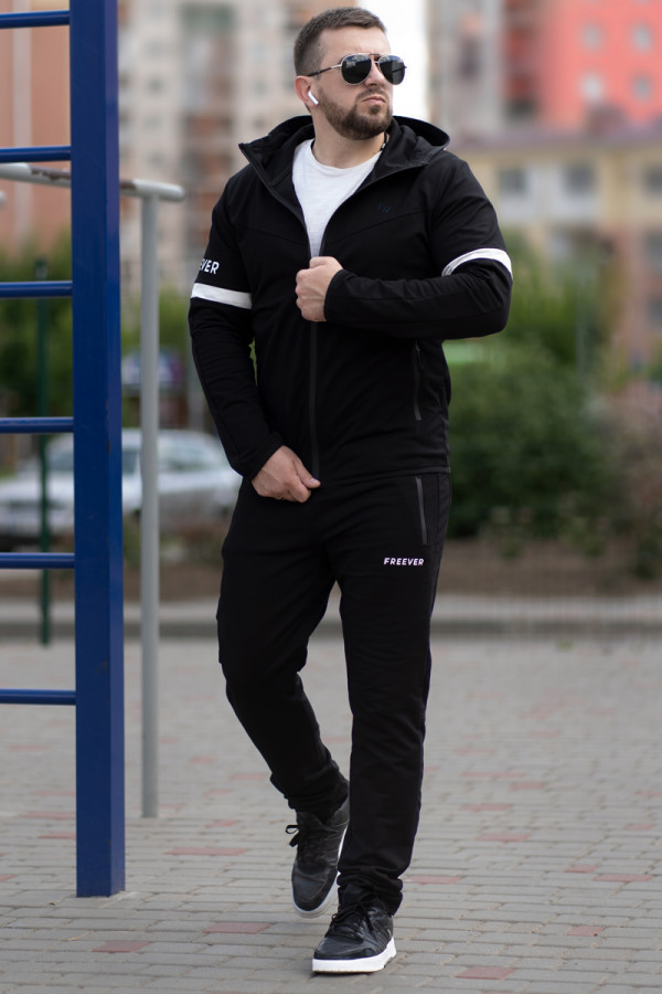 Спортивний костюм чоловічий Freever WF 8708 чорний, Фото №12 - freever.ua