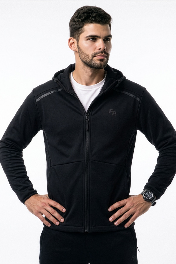 Спортивна кофта чоловіча Freever AF 8713 чорна - freever.ua