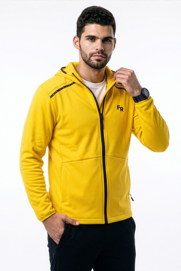 Спортивна кофта чоловіча Freever AF 8713 жовта - freever.ua