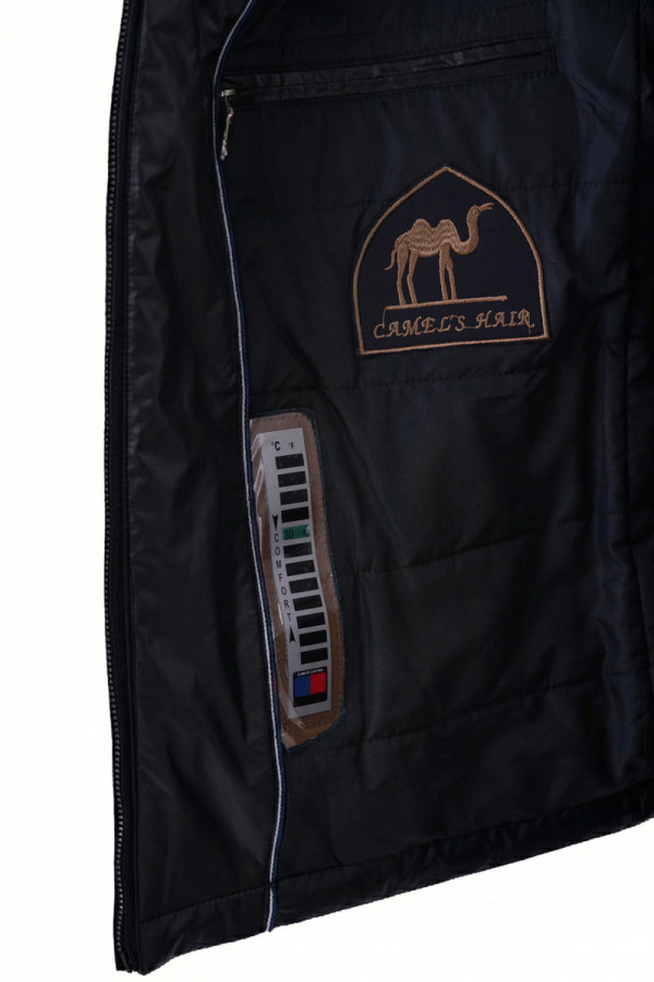 Куртка з верблюжою вовною чоловіча Freever UF 9014 чорна, Фото №7- freever.ua