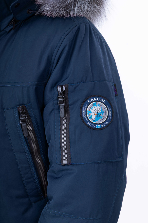 Куртка чоловіча зимова J8017 синя, Фото №5 - freever.ua