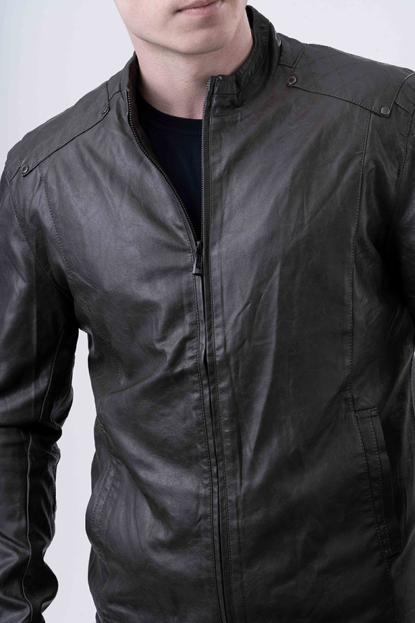 Куртка мужская демисезонная  J8108 коричневая, Фото №4 - freever.ua