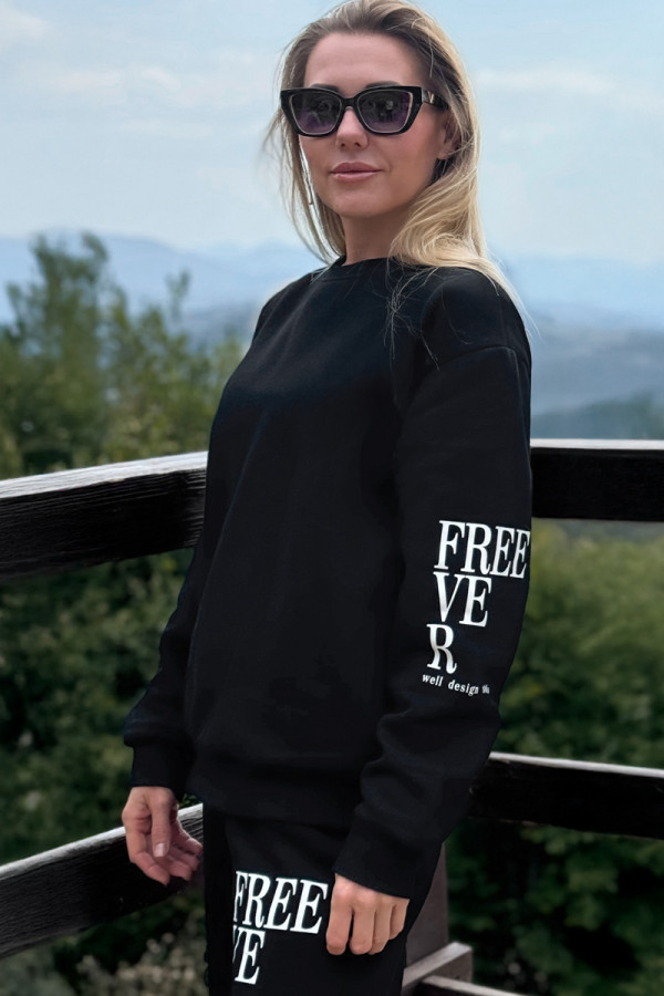 Спортивный батник женский Freever UF 20809 черный, Фото №5- freever.ua