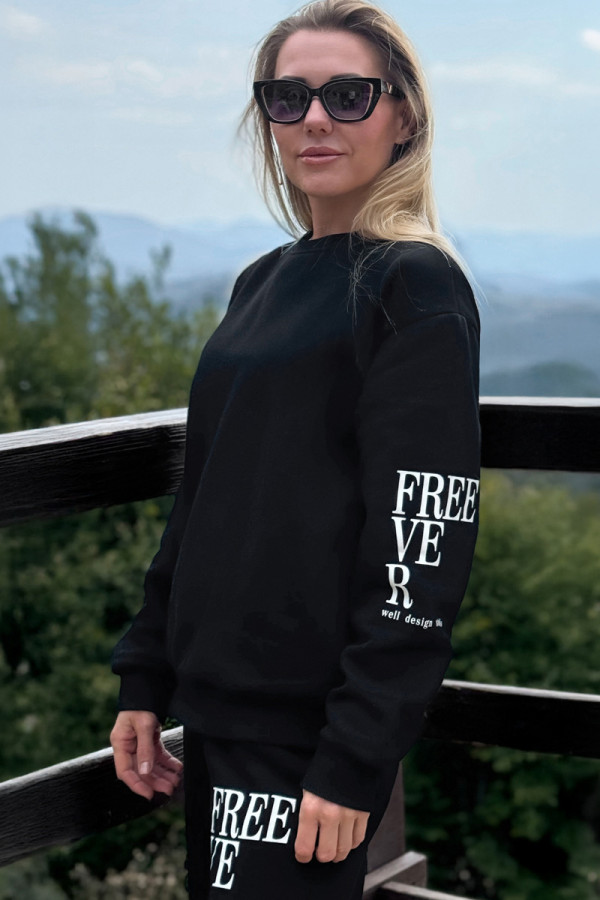 Спортивный батник женский Freever UF 20809 черный, Фото №5- freever.ua