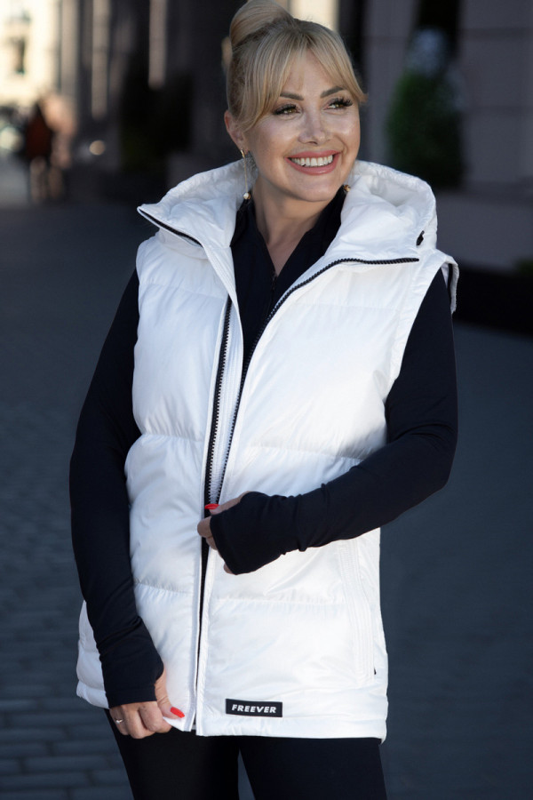 Куртка женская трансформер Freever UF 23033 белая, Фото №7- freever.ua