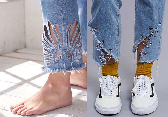 Варіанти декоративного оформлення низу джинсів