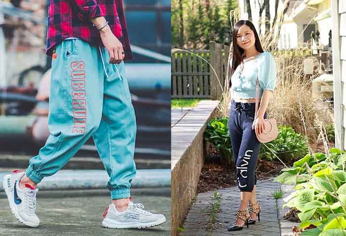 Sports pants with elastic