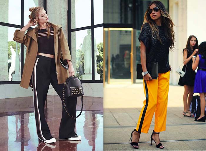 Sports pants with stripes